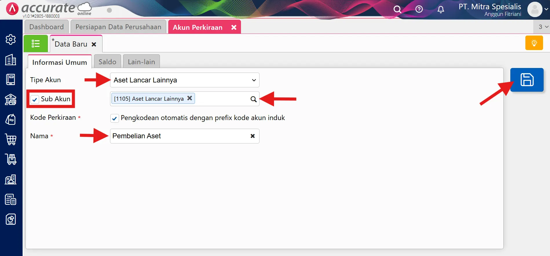 mencatat pembelian aset tetap melalui pembayaran